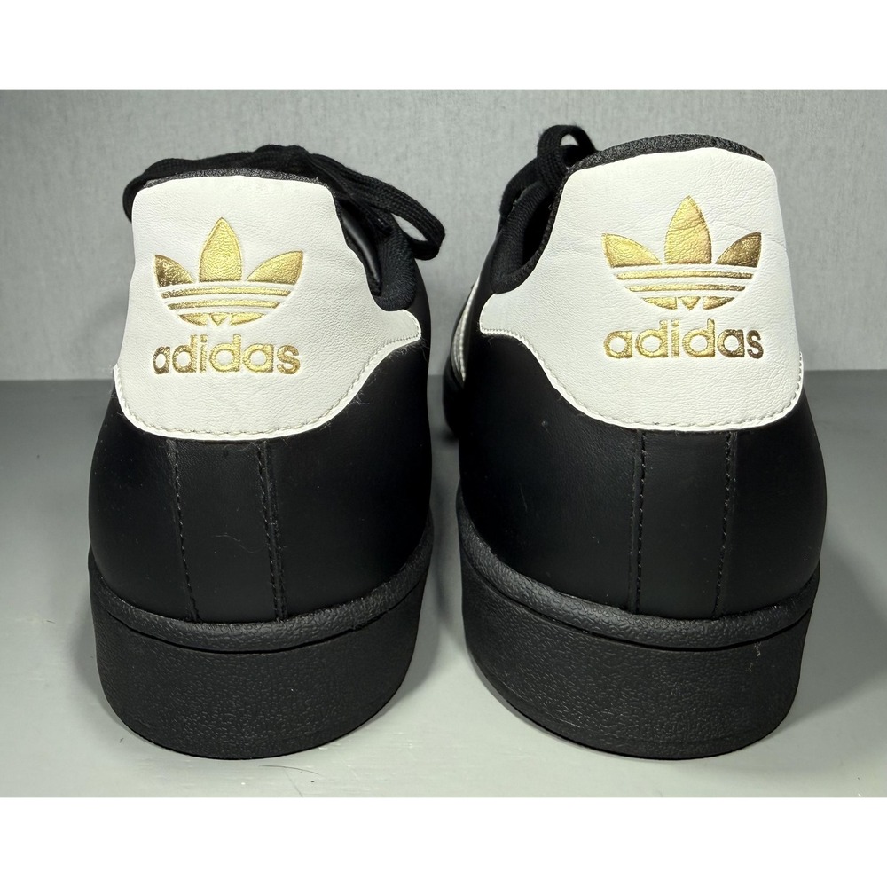 Adidas Superstar Shoes Mens Size 20 Black White Leather Shell Toe B27140 Classic - Picture 7 of 11